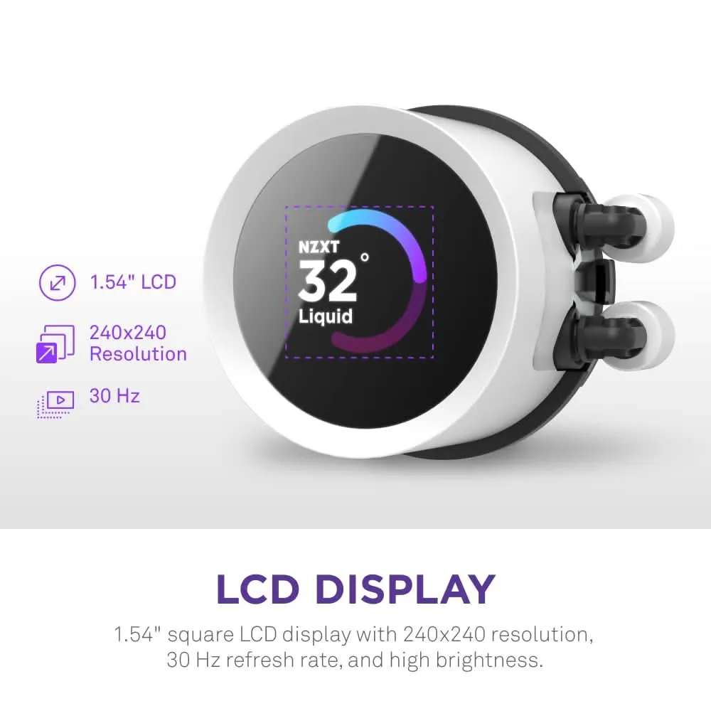 NZXT KRAKEN 240MM RGB AIO LIQUID COOLER WHITE