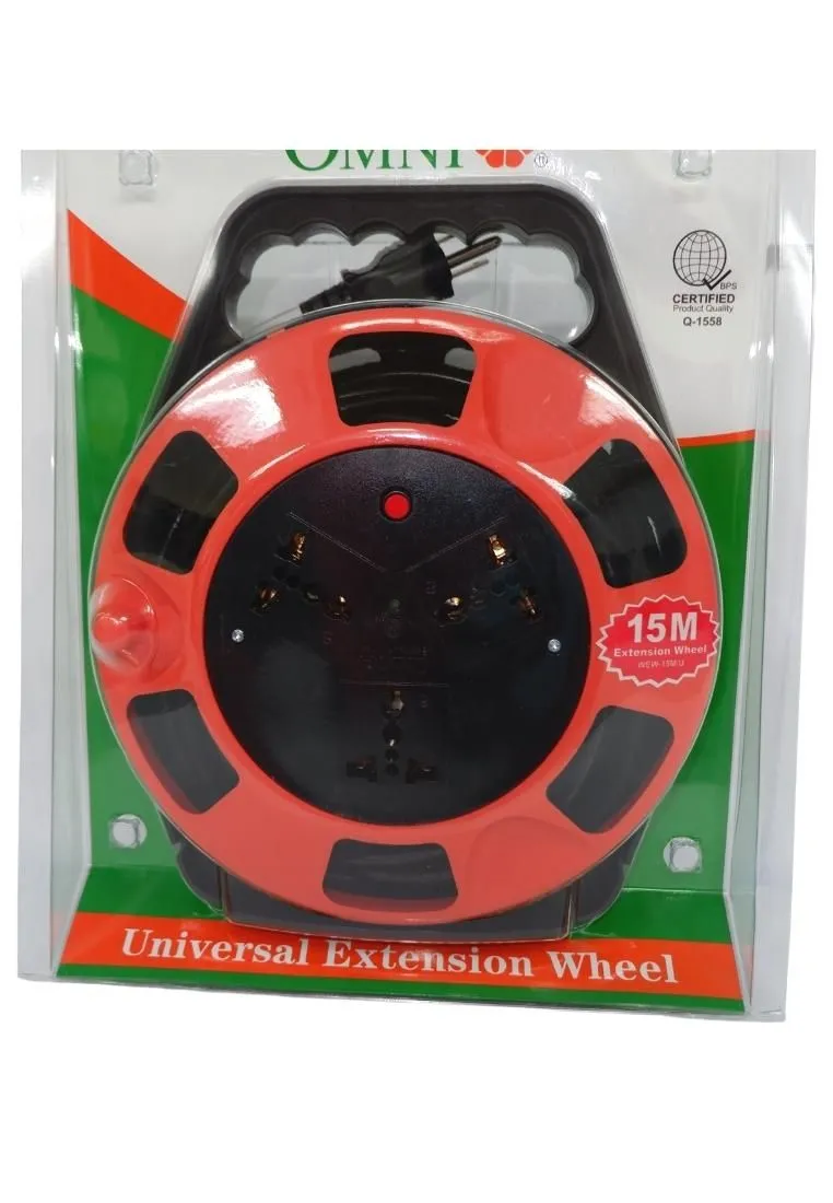 Omni Extension Wheel Cord 2500W 10A 250V - 15M