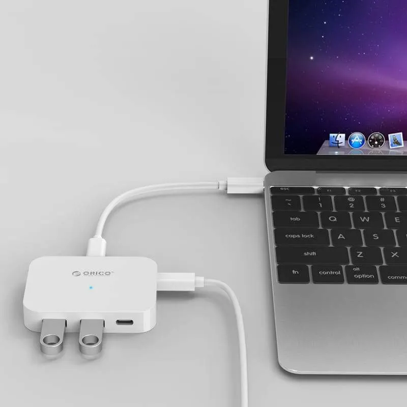 Orico 4 Port USB-C to 2xUSB3.0|2xUSB-C Hub - White - TC2U-U3-WH-PRO