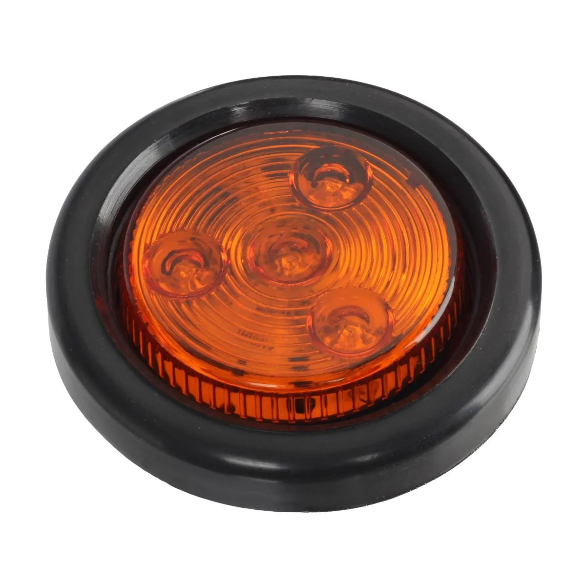 Partsam 10Pack(5 Amber   5 Red) 2" Led Round Side Marker Light Grommet Flush Mount 4LED, Sealed 2 Round led Marker Lights Truck Trailer with Reflex Lens, IP67 Waterproof