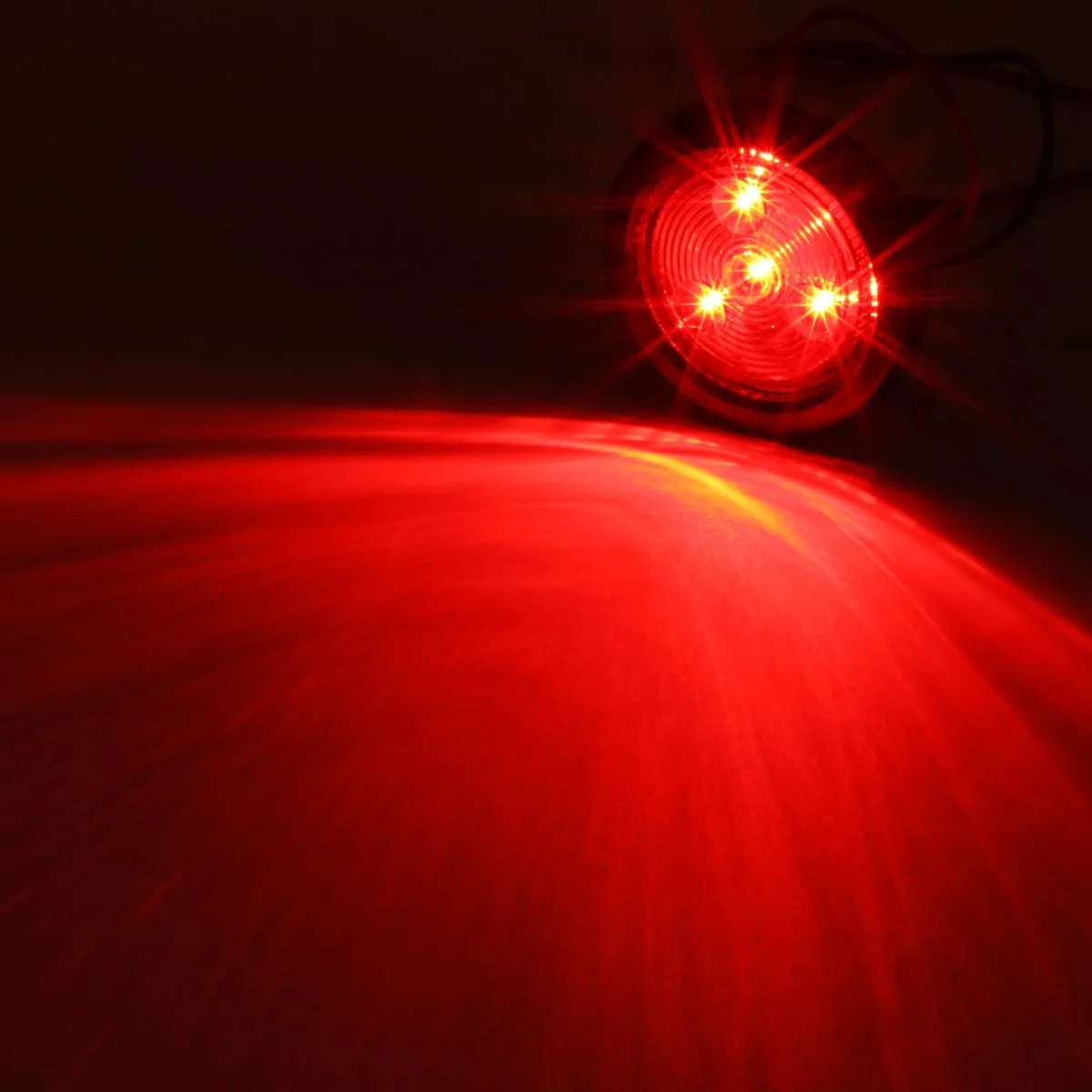 Partsam 10Pack(5 Amber   5 Red) 2" Led Round Side Marker Light Grommet Flush Mount 4LED, Sealed 2 Round led Marker Lights Truck Trailer with Reflex Lens, IP67 Waterproof