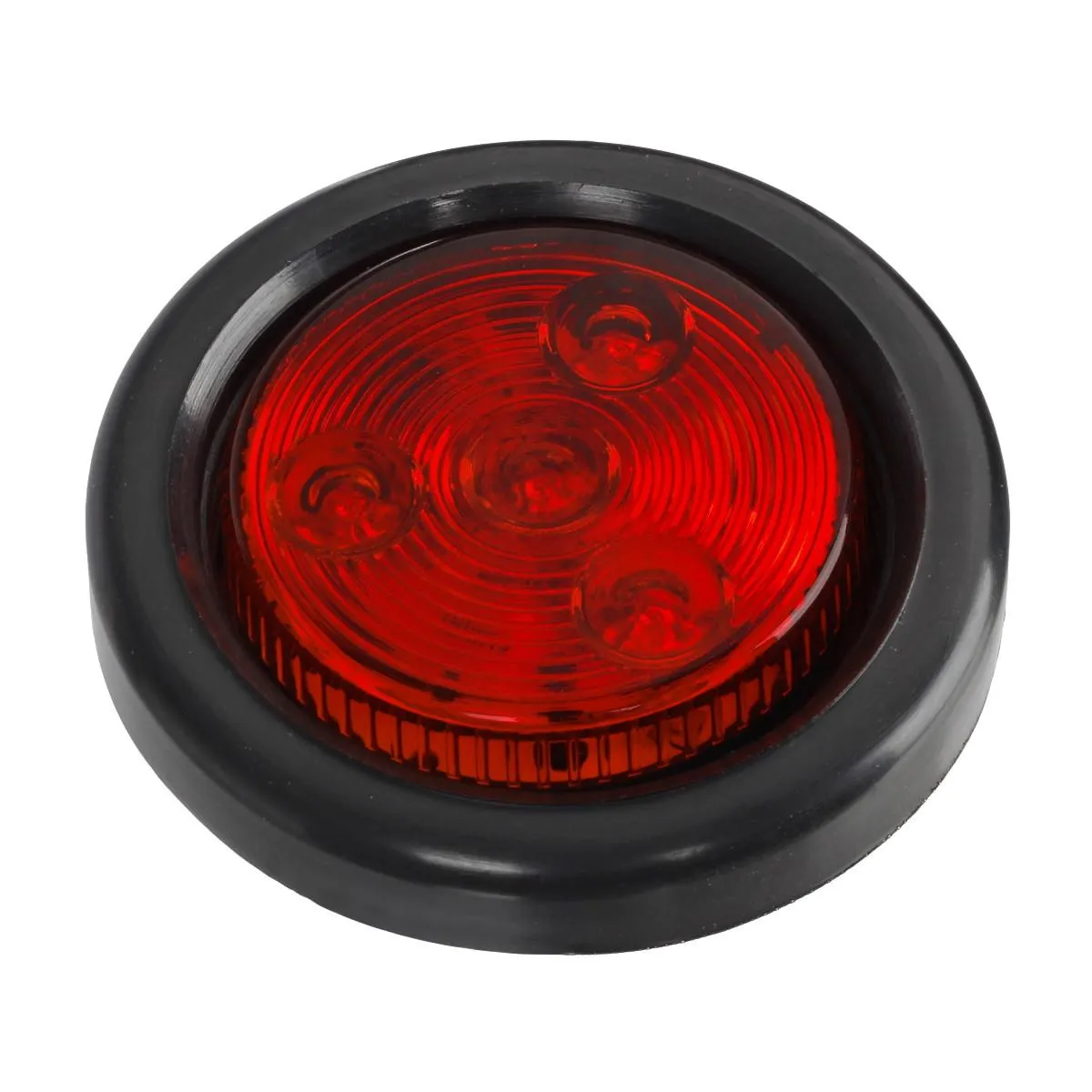 Partsam 10Pack(5 Amber   5 Red) 2" Led Round Side Marker Light Grommet Flush Mount 4LED, Sealed 2 Round led Marker Lights Truck Trailer with Reflex Lens, IP67 Waterproof