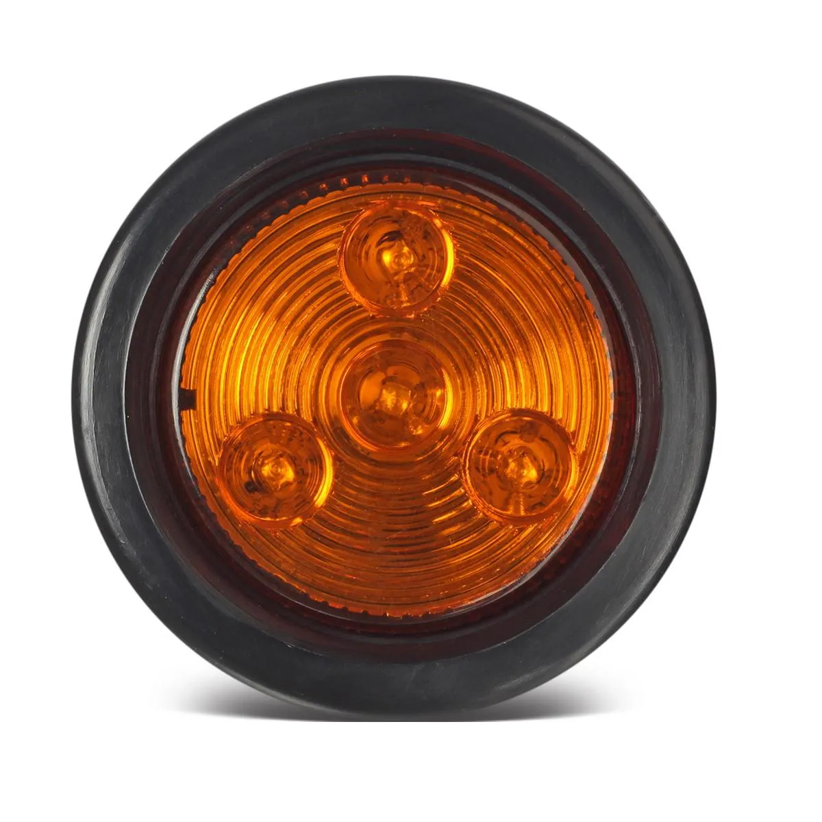Partsam 10x Amber 2" Round Sealed Led Clearance Marker Light 4LED Grommet Mount RV Accessories, Reflective 2 Inch Round Trailer Led Side Marker Lights Lamps Kit Flush Mount with Wire Pigtails