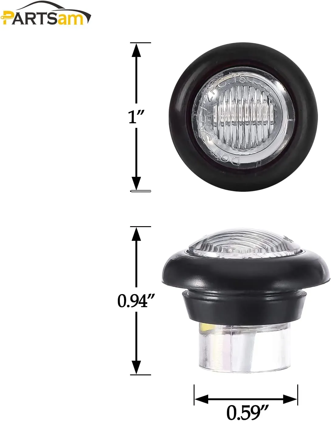 Partsam 2Pcs 3/4" Round LED Marker Light Red to Purple Auxiliary Light Dual Revolution Side Marker Clearance Light Indicators Grommet Bullet Light for Trailer Truck Camper RV