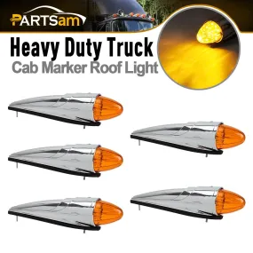 Partsam 5PCS LED Amber Torpedo Cab Marker Roof Running Top Lights