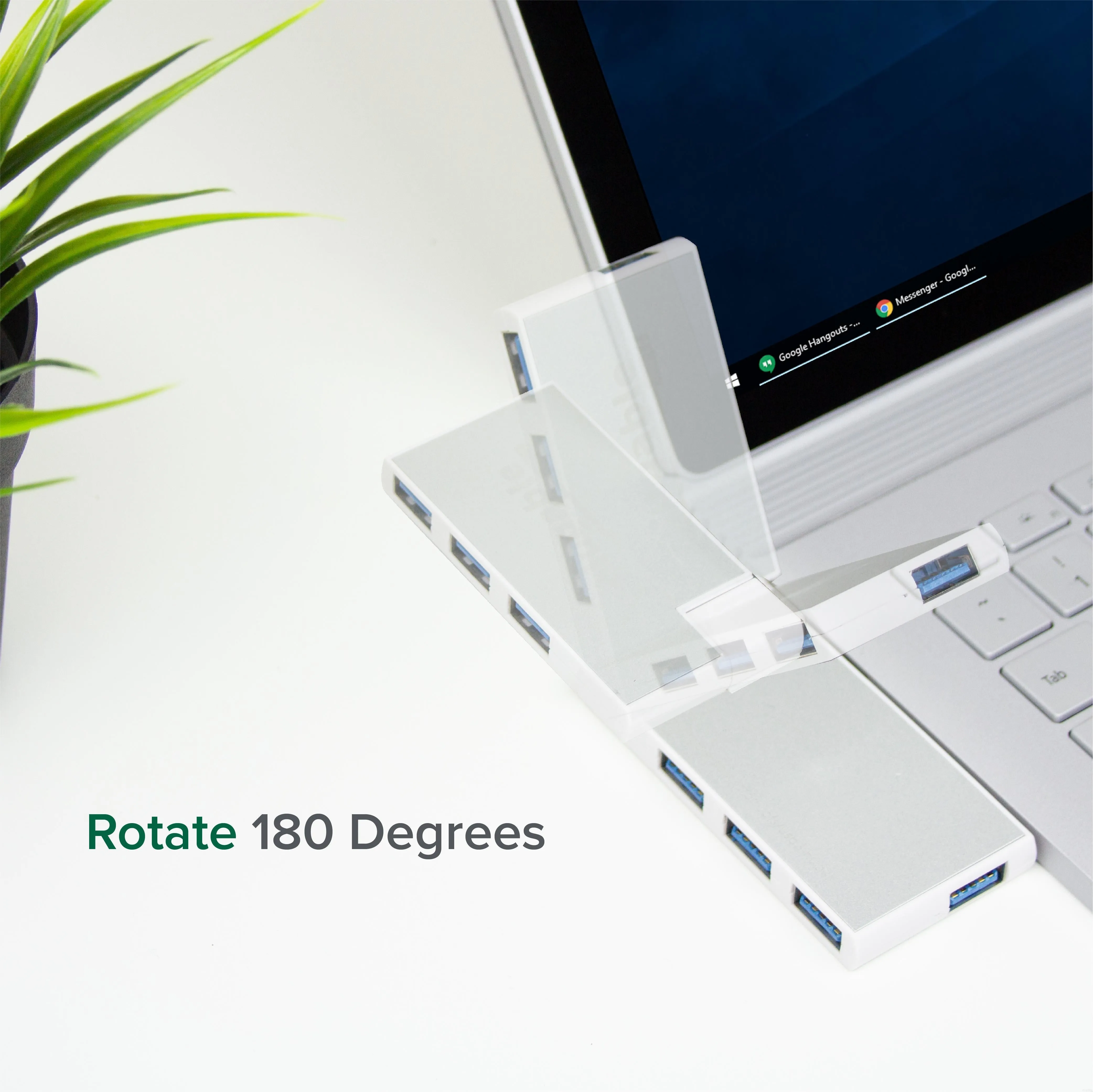 Plugable Rotating 4-Port USB 3.0 Portable Bus Powered Hub