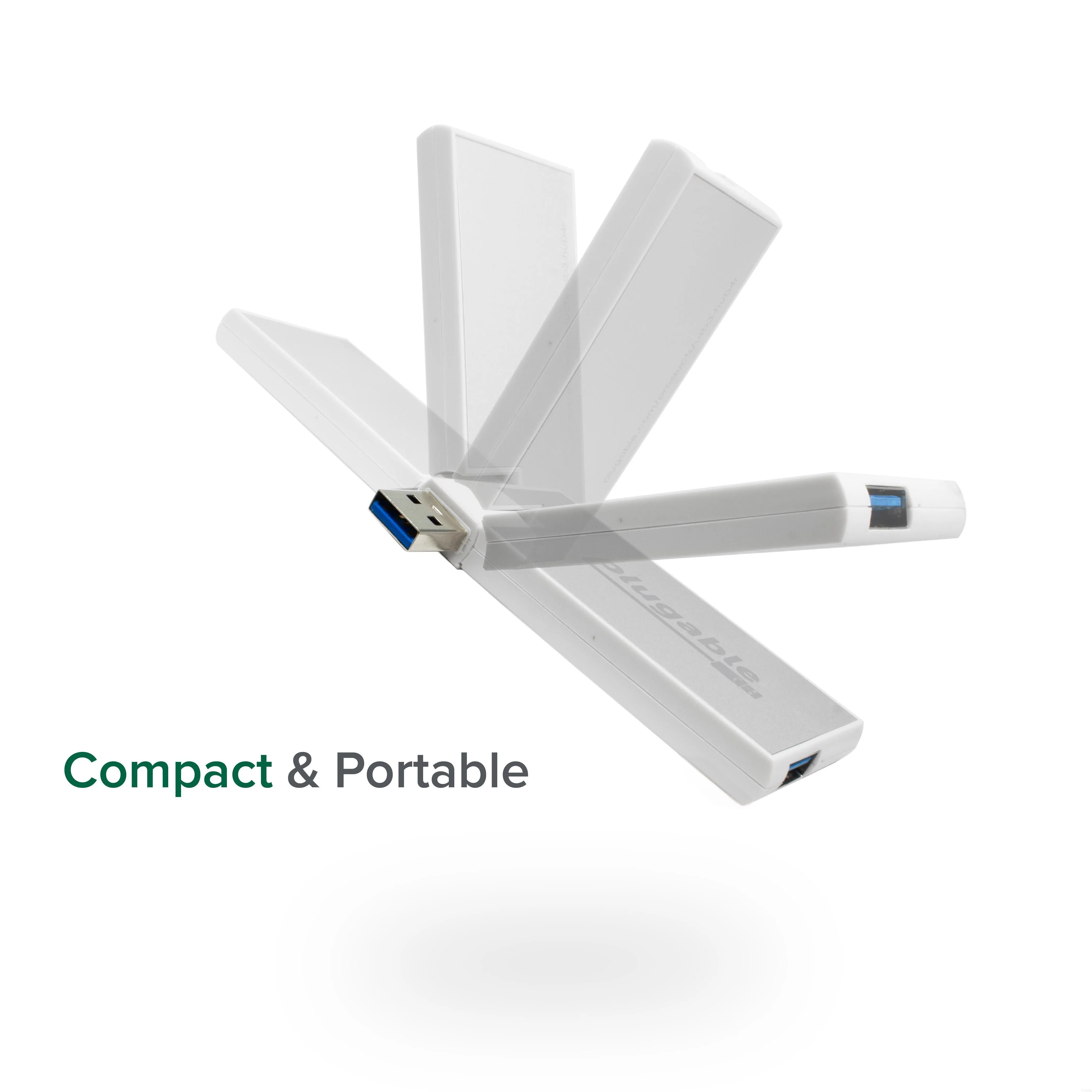 Plugable Rotating 4-Port USB 3.0 Portable Bus Powered Hub