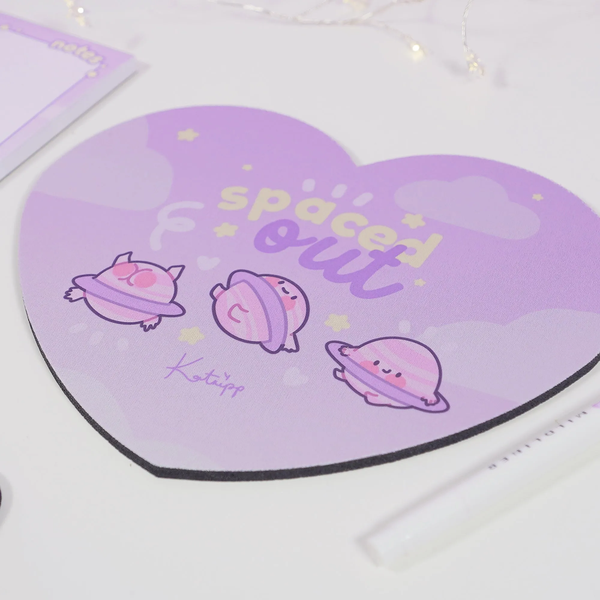 Pocket Planets: Saturn The Kawaii Planet Mouse Pad - 'Spaced Out'