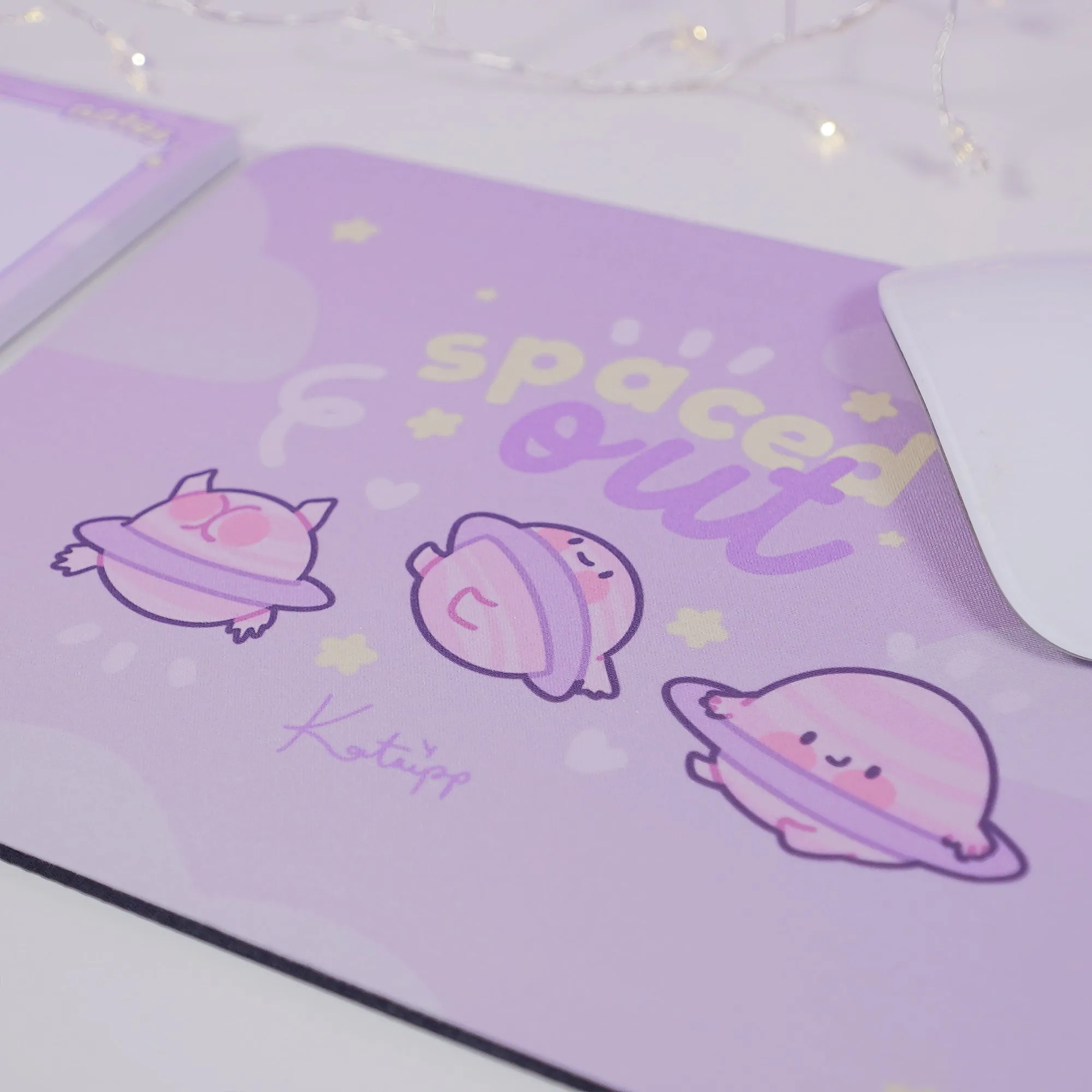 Pocket Planets: Saturn The Kawaii Planet Mouse Pad - 'Spaced Out'