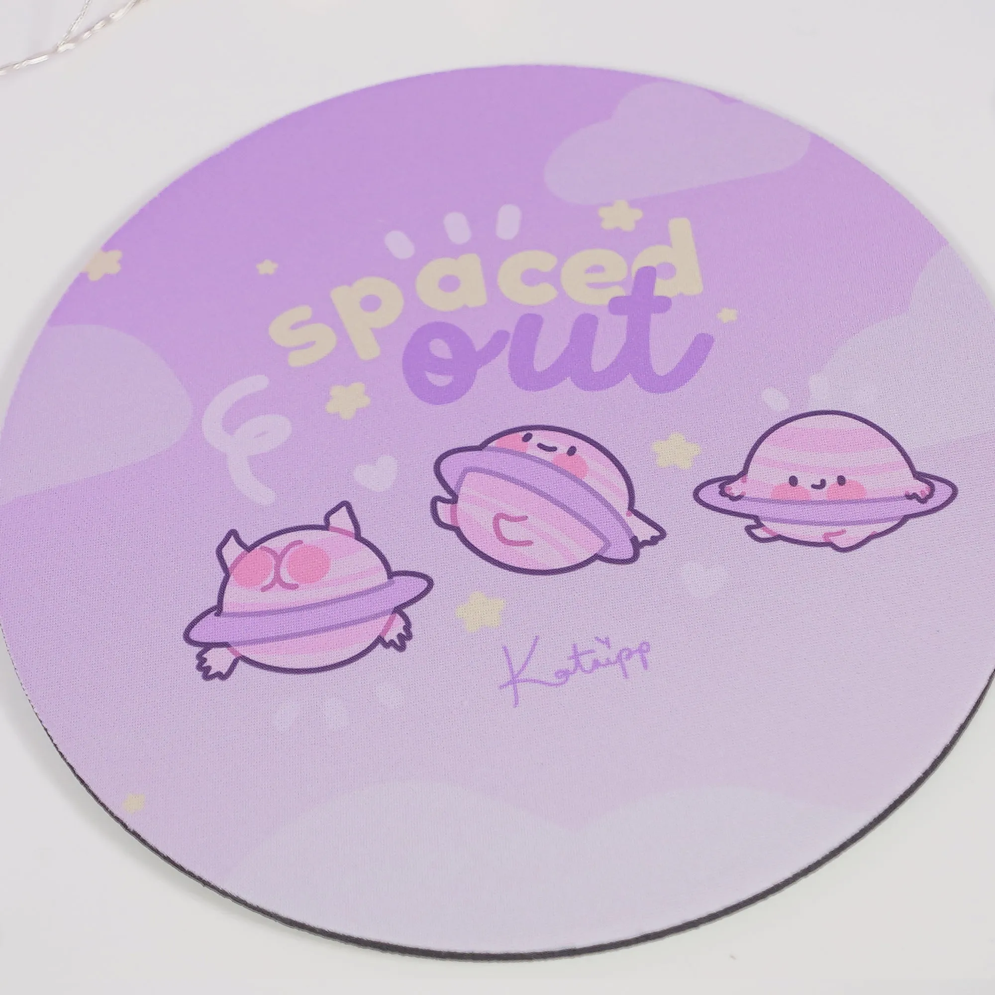 Pocket Planets: Saturn The Kawaii Planet Mouse Pad - 'Spaced Out'