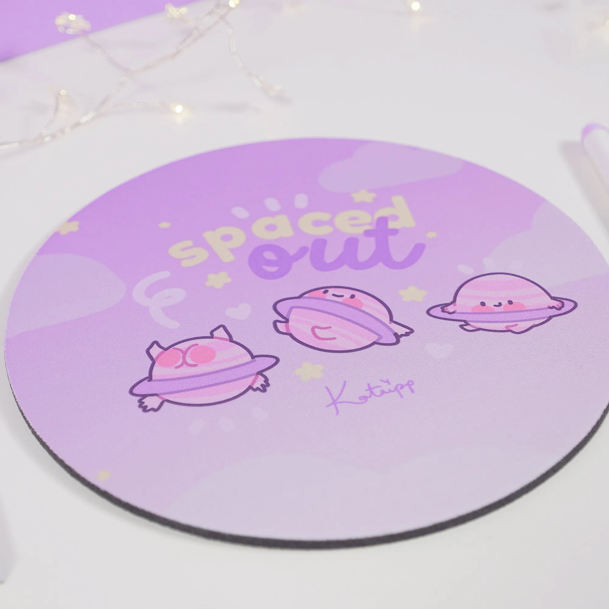 Pocket Planets: Saturn The Kawaii Planet Mouse Pad - 'Spaced Out'