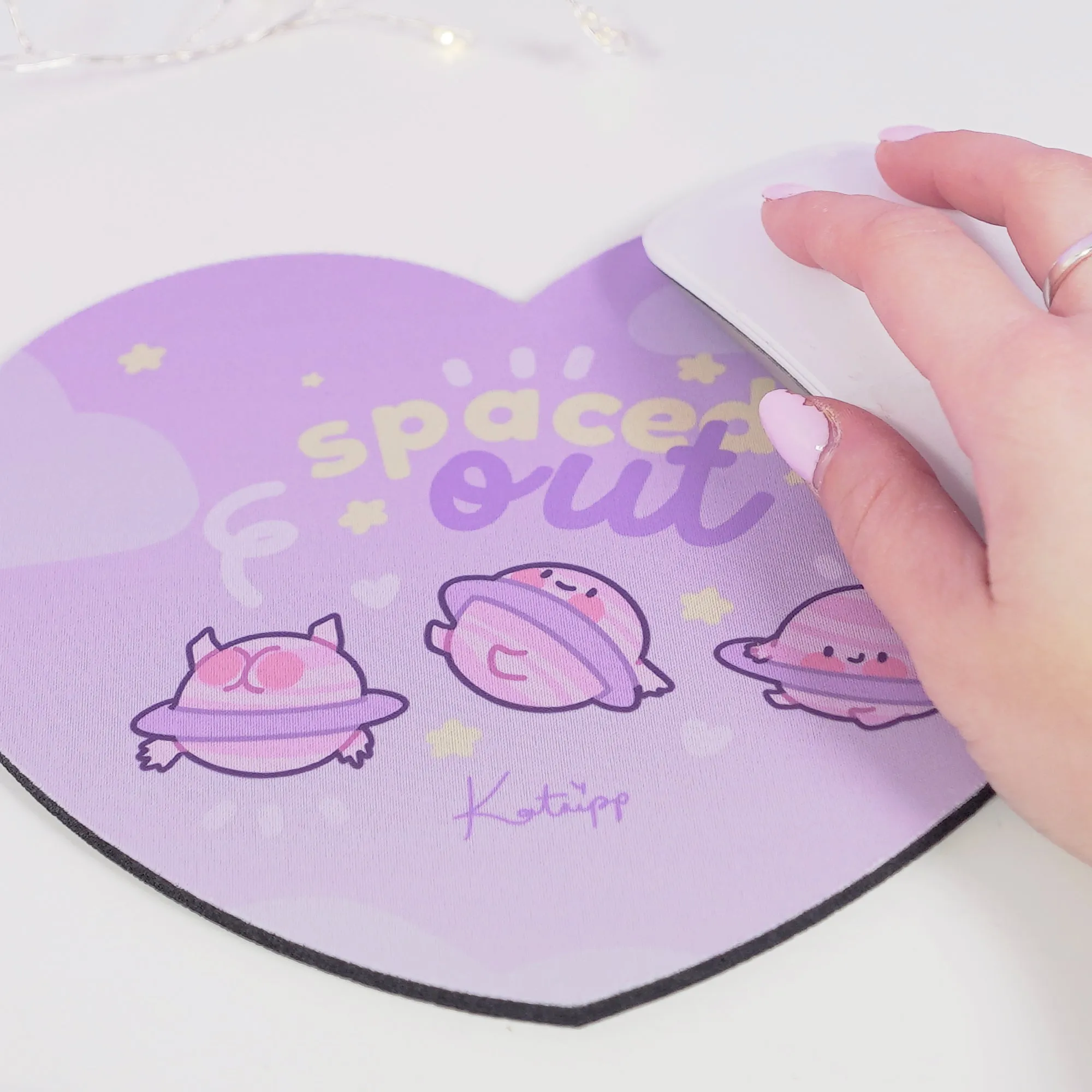 Pocket Planets: Saturn The Kawaii Planet Mouse Pad - 'Spaced Out'