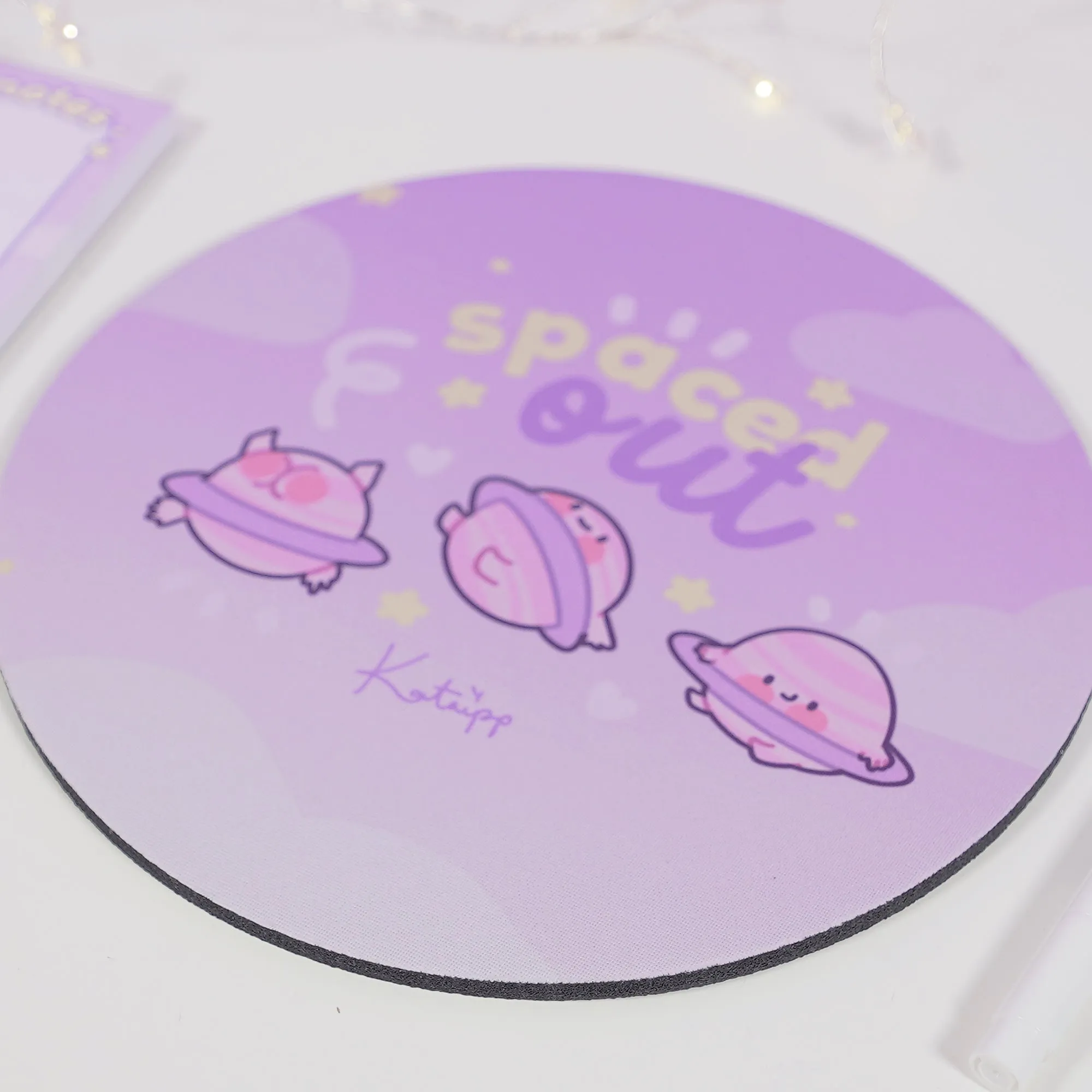 Pocket Planets: Saturn The Kawaii Planet Mouse Pad - 'Spaced Out'