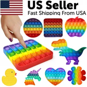 Popit Fidget Toy Push Bubble Sensory Stress Relief Kids Family Games Square Game