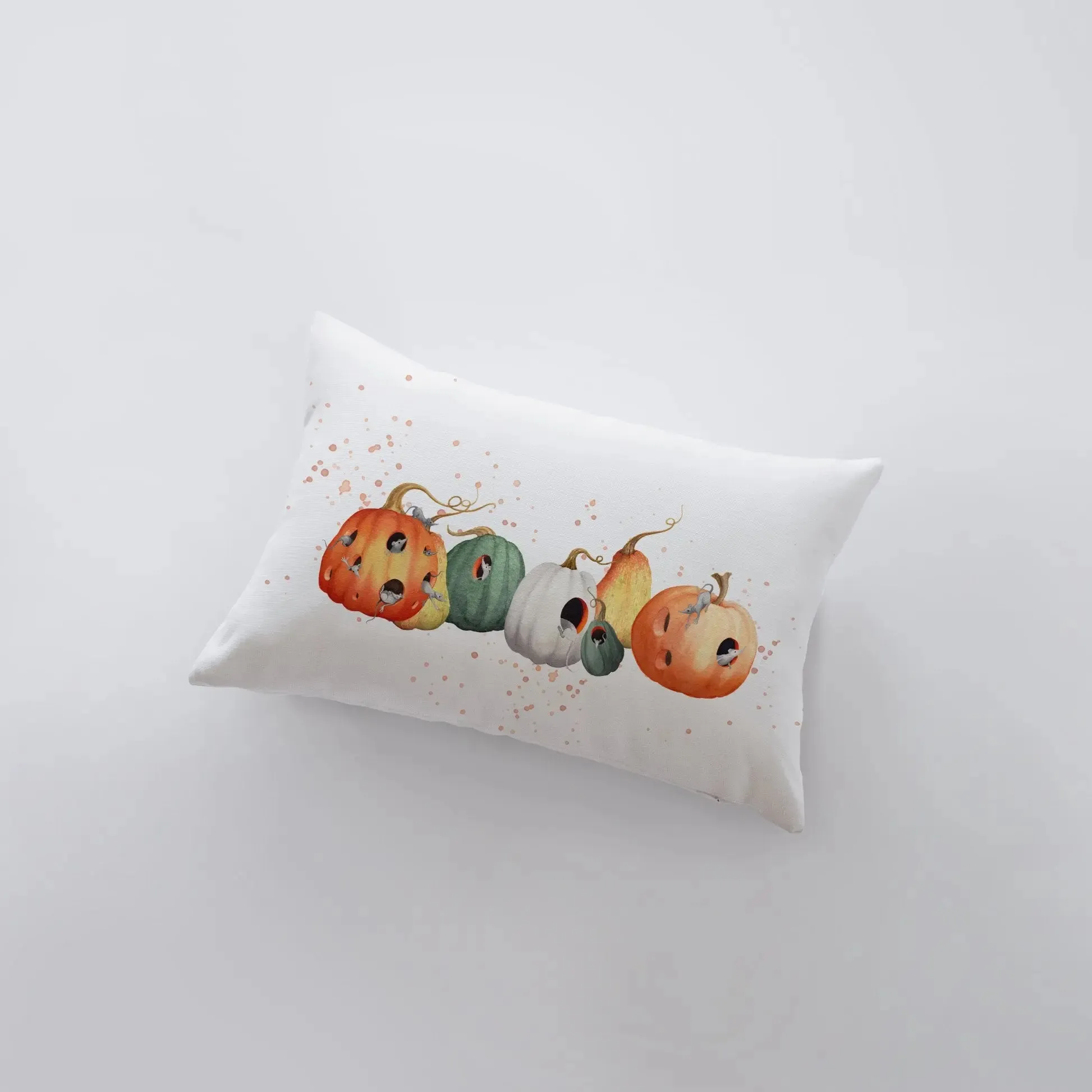 Pumpkins and Mice Pillow Cover | 18x12 | Modern Farmhouse | Primitive Decor | Home Decor | Gift for her | Sofa Pillows