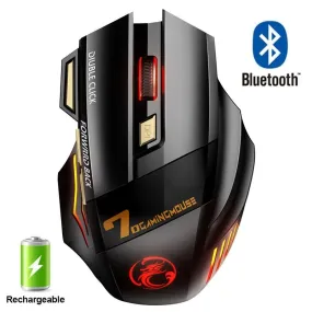 Rechargeable RGB Wireless Gaming Mouse - Silent, Ergonomic, Bluetooth