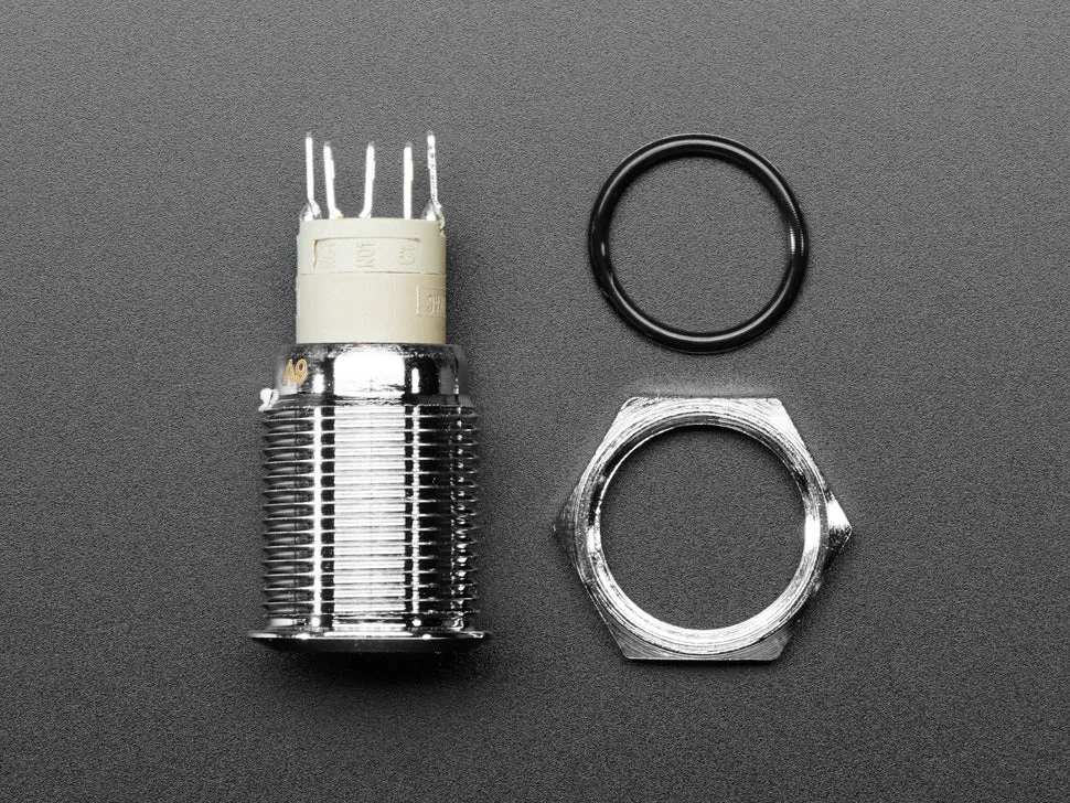 Rugged Metal Pushbutton with White LED Ring