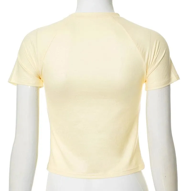 Short sleeve crew neck mice print top