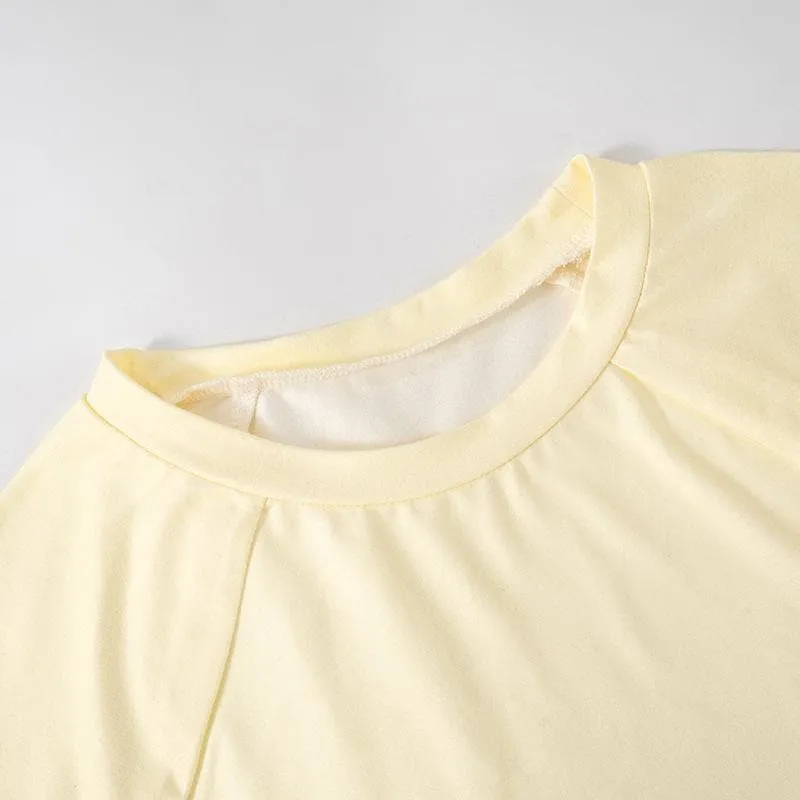 Short sleeve crew neck mice print top
