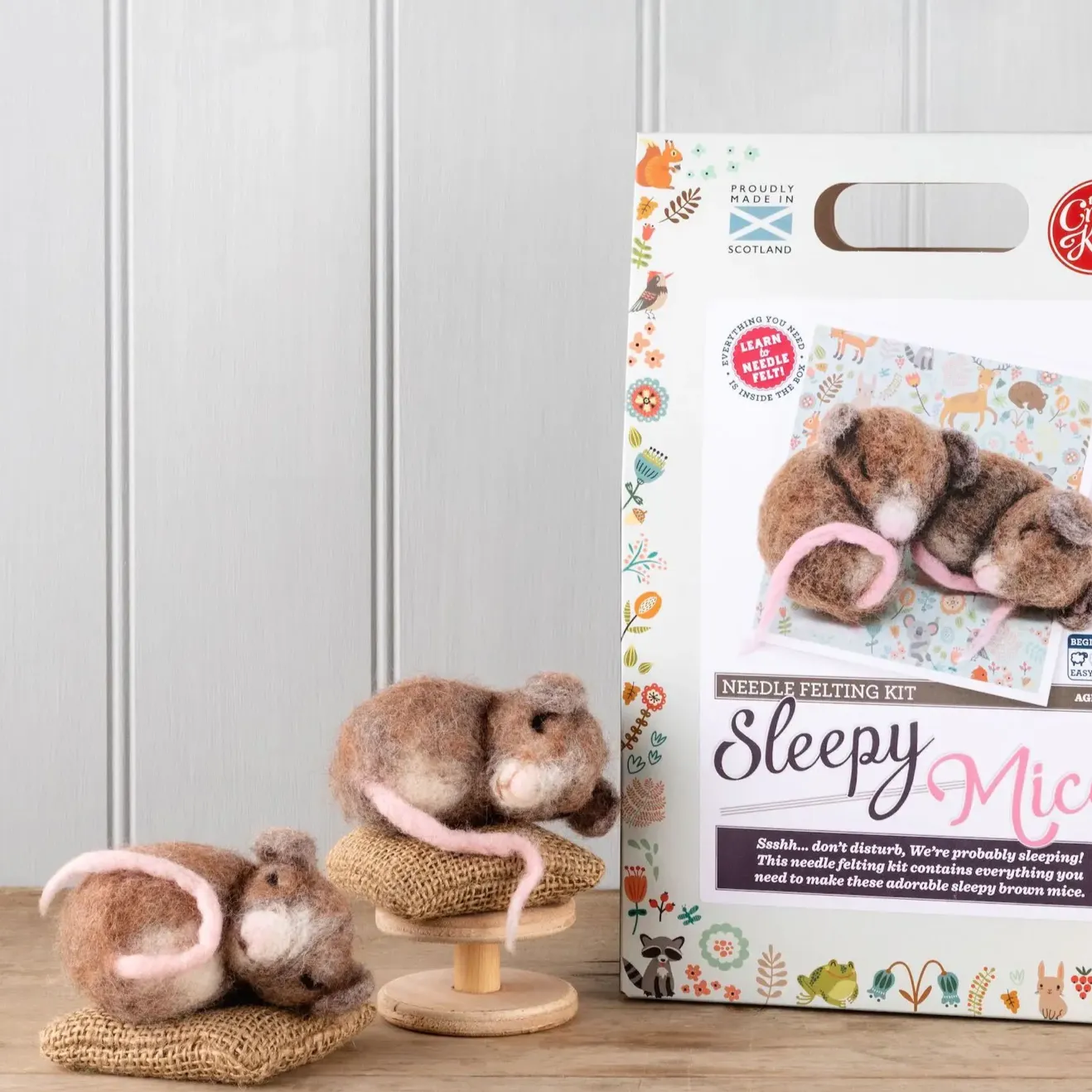Sleepy Mice Needle Felting Kit