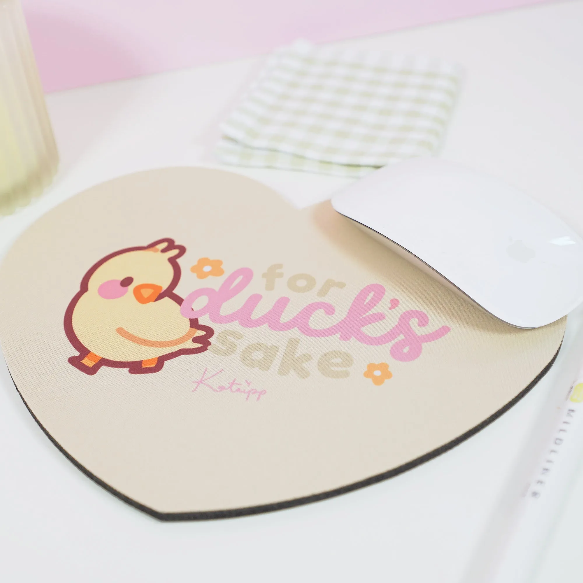 Spring Ducks & Daffodils: Katnipp Duckling Mouse Pad - 'For Duck's Sake'