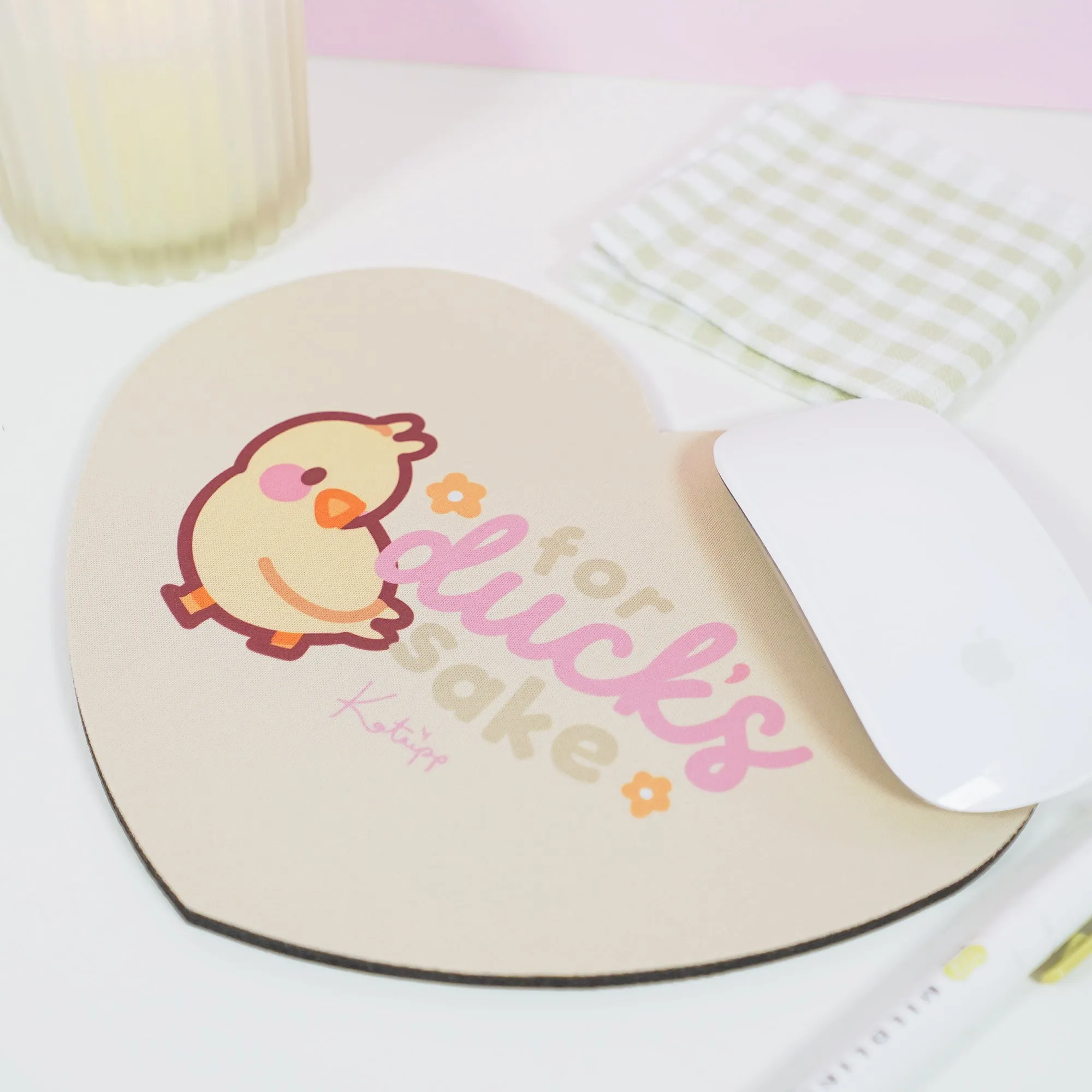 Spring Ducks & Daffodils: Katnipp Duckling Mouse Pad - 'For Duck's Sake'