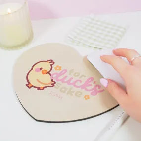 Spring Ducks & Daffodils: Katnipp Duckling Mouse Pad - 'For Duck's Sake'
