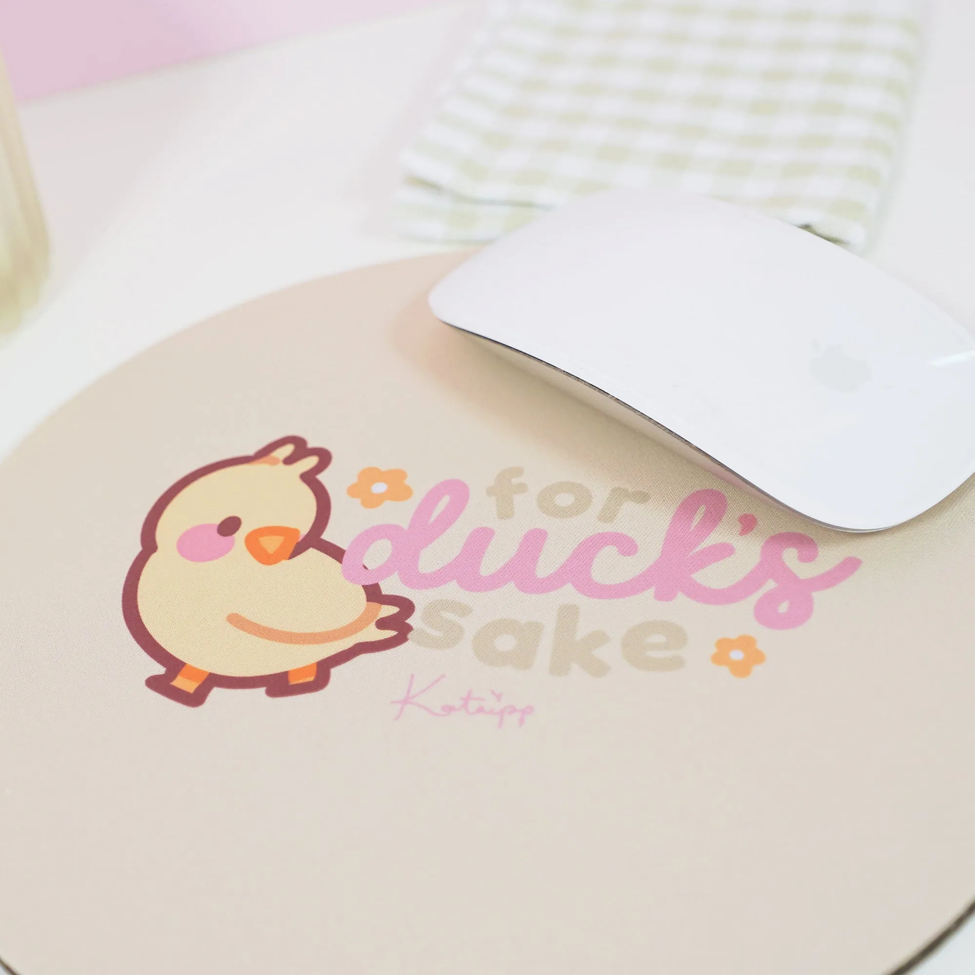 Spring Ducks & Daffodils: Katnipp Duckling Mouse Pad - 'For Duck's Sake'
