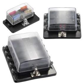 Standard Blade Fuse Box with LEDs Common Busbar / 6.3mm Blade Connection