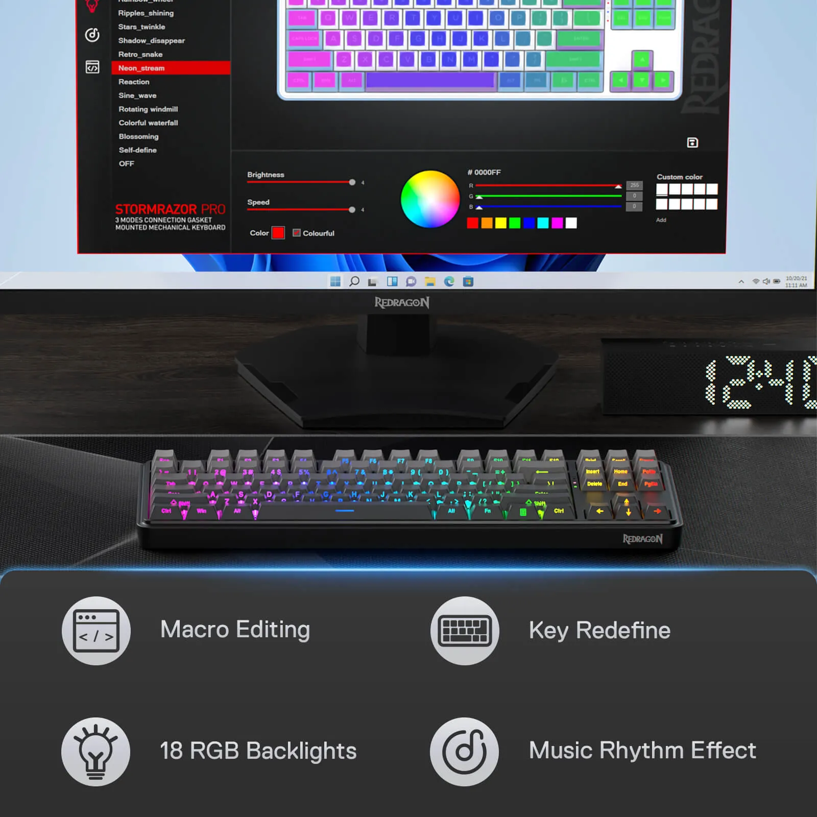 Enhanced STAR BLADE K707 Pro Mechanical Keyboard with Side-Printed PBT Keycaps