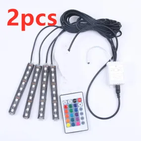 style: Remote control 2pcs - Wireless Remote Car RGB Lights LED