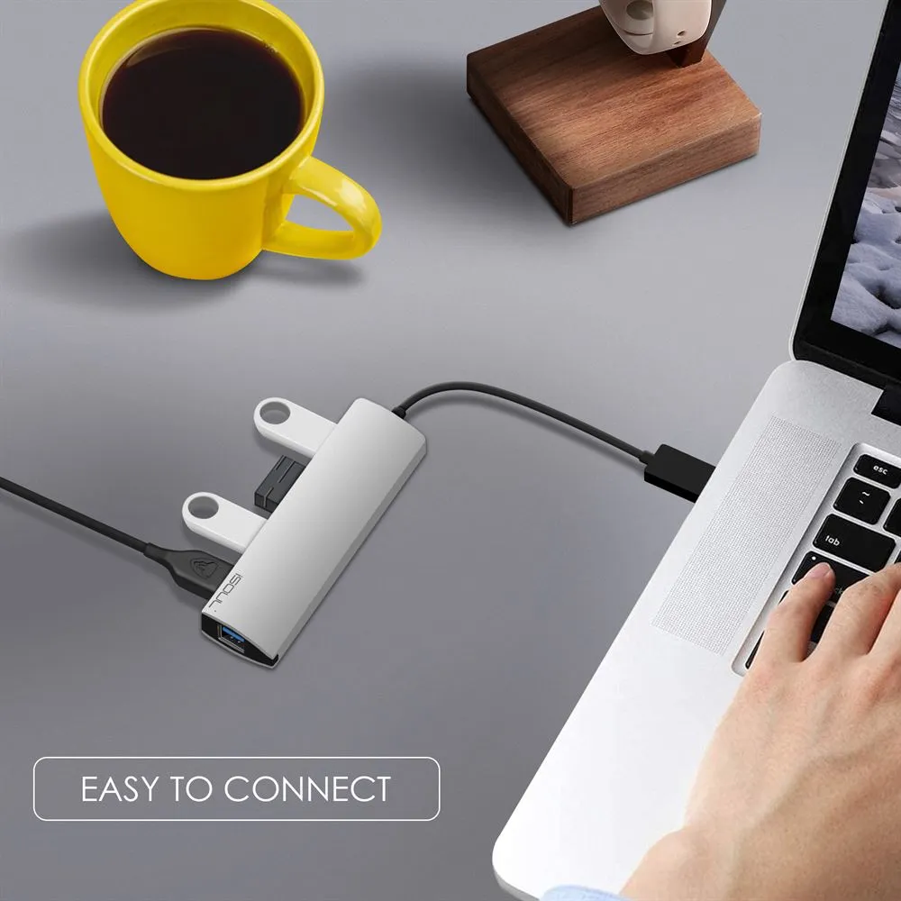 USB C Hub to USB-A 4 Port Hub and PD Power Delivery