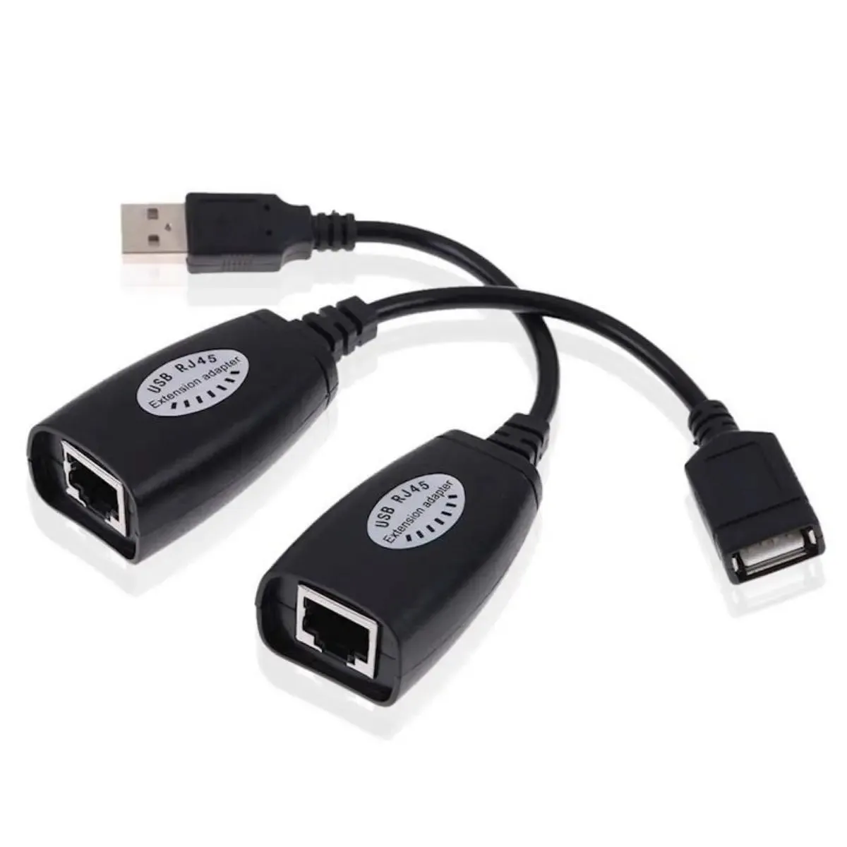 USB Extension Cable Over Cat5e Cat6 RJ45 Extender Adapter 150 ft