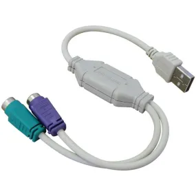 USB to Dual 2 x PS2 Cable Adapter for Mouse and Keyboard