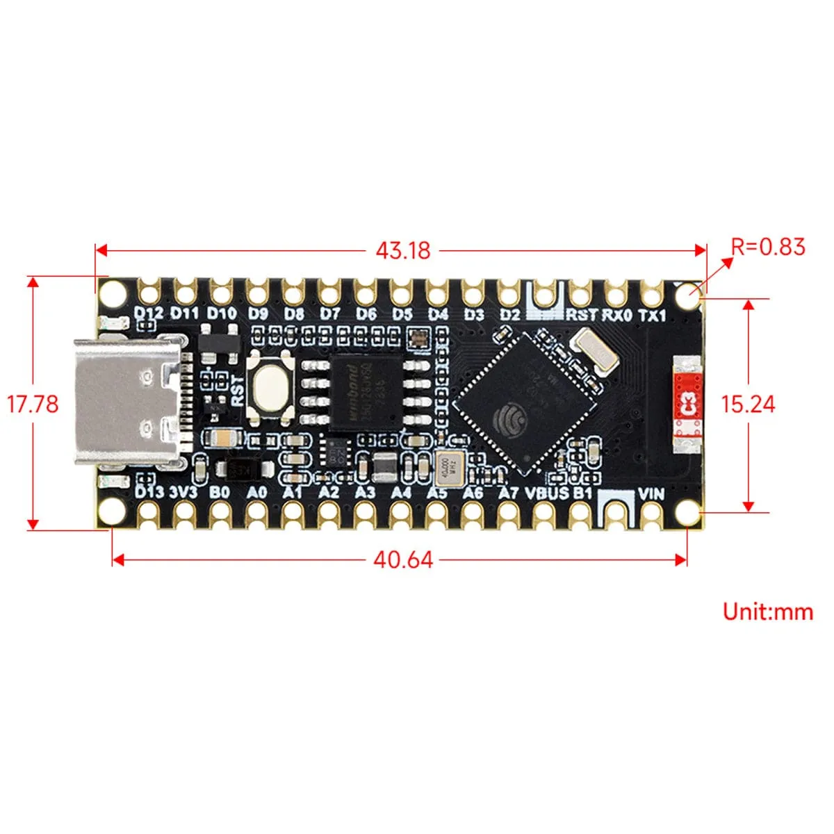 Waveshare ESP32-S3 Nano Development Board