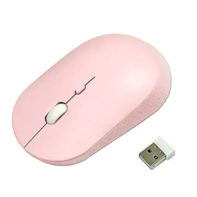 YUMQUA Wireless Mouse for Laptop, Slim 2.4G Optical Silent Computer Mouse with USB Receiver, 3 Levels DPI Cordless Mice for Chromebook PC Windows MacBook -Pink